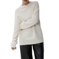 thumbnail image 2 of Women'S Oversized Sweaters Fall Outfits Trendy Crewneck Long Sleeves Knit Fashion Pullover Tops White M, 2 of 10