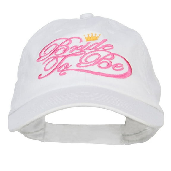Bride To Be Embroidered Washed Ball Cap - White OSFM