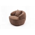 thumbnail image 3 of Modern Mid Century Brown Boucle 1-Seat 85cm Swivel Sofa for Living Room Bedroom Office, 3 of 10