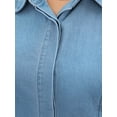 thumbnail image 5 of INSPIRE CHIC Women's Denim Shirt Long Sleeve Spring Outfits Western Button Up Jean Shirts Top S Blue, 5 of 6