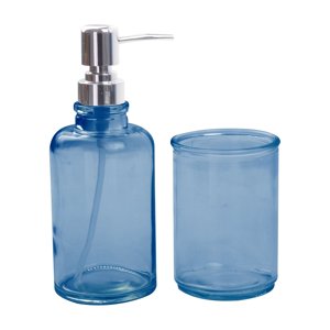 Decoexpress - Set 2 Pzs Vidrio Azul