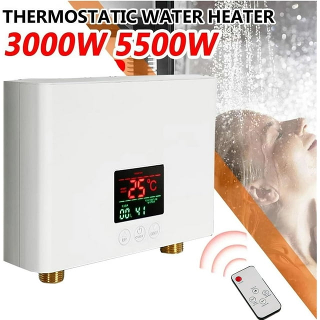 LEXKUYI Calentador de agua caliente eléctrico sin tanque de 110 V, 3500 W, compacto, para cocina y baño
