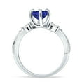 thumbnail image 6 of Round Beaded Marquise Style Blue Sapphire Cubic Zirconia White Tone 925 Sterling Silver, Size 8, 6 of 7