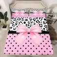 thumbnail image 2 of Castle Fairy Cartoon Pink Bow Knot Twin Sheet Sets,Polka Dots Bedding, 2 of 7