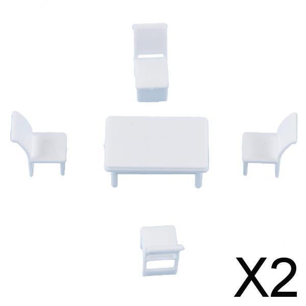2X 1/75 OO escala miniaturas muebles silla mesa modelo DIY arena mesa escena 2 piezas