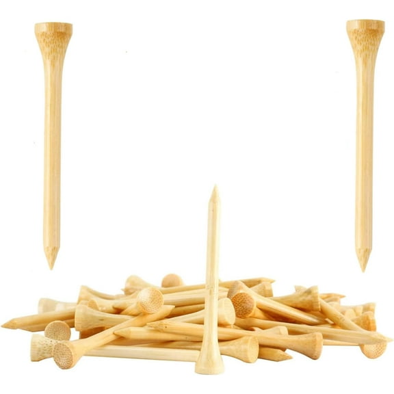 250 or 18 Pcs Professional Bamboo Golf Tees 2-3/4 Inch or 3-1/4 Inch - Stronger Than Wooden Golf Tee Biodegradable & Less Friction