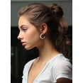 thumbnail image 3 of PROSTEEL White Gold Plated Chunky Hoop Earrings For Women Lightweight Open Hoops 30mm Stainless Steel Round Earring Gift for Christmas Anniversary, 3 of 8
