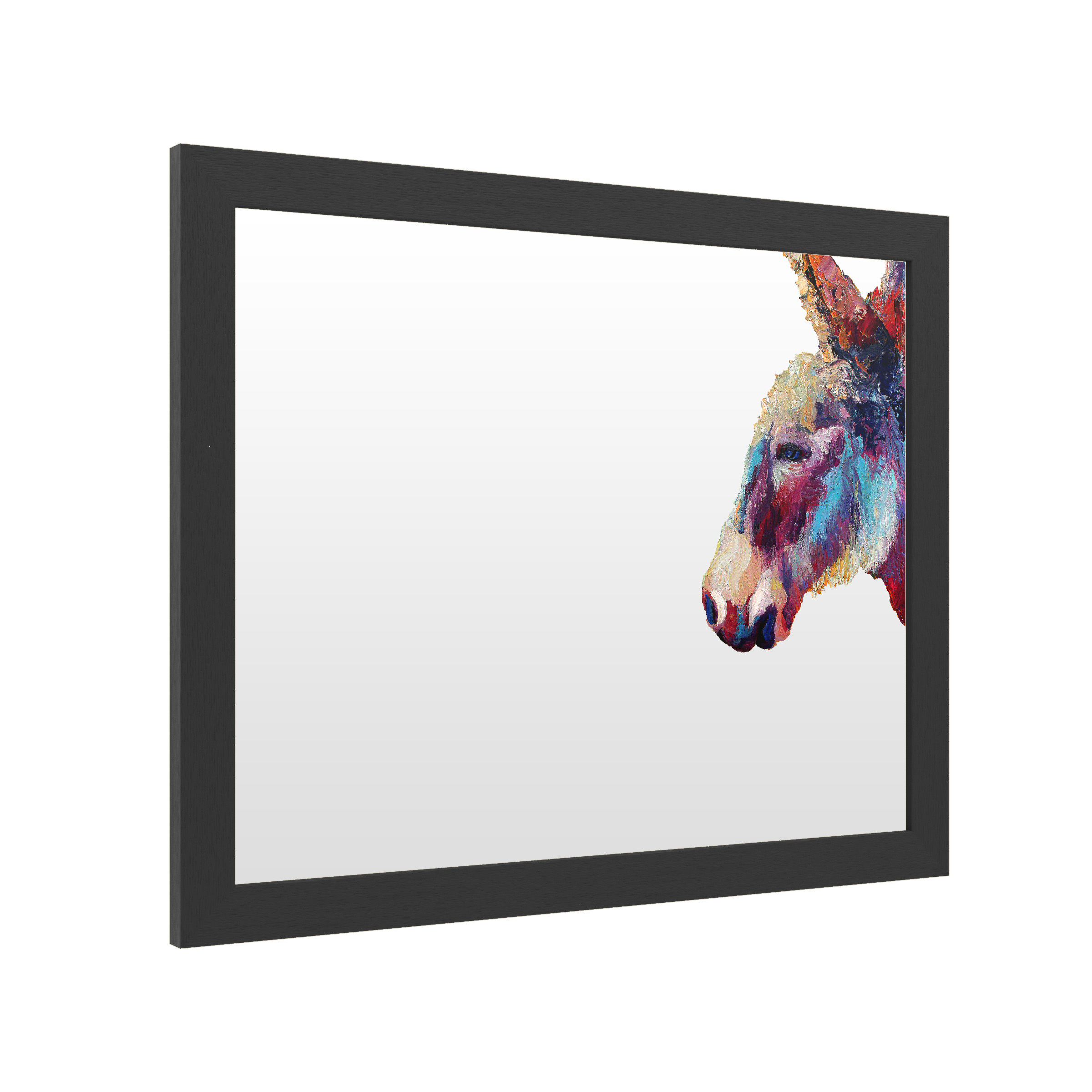 Dry Erase Marker Board with Printed Artwork - Marion Rose 'Burro II 1' White Board - Ready