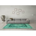thumbnail image 3 of Ahgly Company Indoor Square Persian Turquoise Blue Traditional Area Rugs, 4' Square, 3 of 4