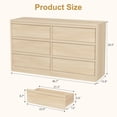 thumbnail image 3 of YUSAZENS 6 Drawer Dresser for Bedroom, Wooden Double Dresser Organizer with Storage Freestanding, Modern Chest of Drawers for Bedroom, Living Room, Nursery, 3 of 7