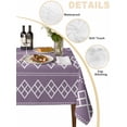 thumbnail image 5 of Purple Boho Rectangle Tablecloth, Vintage Ethnic Tribe Abstract Art Waterproof & StainResistant Tablecloth, Washable Oil-proof Table Cover for Dining/Party/Wedding/Camping/Buffet 52x70 In, 5 of 9