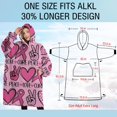 thumbnail image 4 of Oversized Wearable Blanket Hoodie,Pink Breast Cancer and Love Sherpa Blanket Hoodie with Super Pockets,Super Warm Fuzzy Pullover for Women & Men, 4 of 6