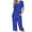 ☪488-Blue, variant on Womens Lounge Sets Short Sleeve Square Neck Tops Wide Leg Capri Pants 2 Piece Outfits Tracksuit with Pockets