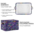 thumbnail image 2 of Yayeee Canvas Storage Basket with Handles for Shelves Fabric Bins Closet Organizer, Purple Waves Pattern, 2 of 8