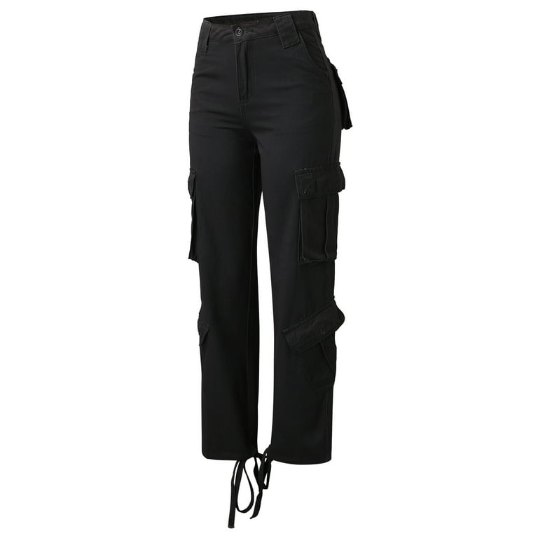 gvdentm Black Cargo Pants Women's Plus Size Curvy Fit Gabardine Bootcut  Dress Pants Trendy 