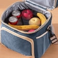 thumbnail image 6 of Xecvkr Insulated Lunch Box Cooler Bag Leakproof Double Compartment adjustable Shoulder Strap Cloth Multi-Pocket Personalized adult Picnic Work Office Gray Navy 10.62x7.87x11.81in 1 Pack, 6 of 6