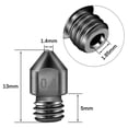 thumbnail image 2 of Boquillas extrusoras Dinheiro MK8 de 10 piezas para impresora 3D, boquillas de acero endurecido para alta temperatura de 0,4 mm, compatibles con Makerbot, Creality CR-10 Ender 3, Prusa i3, 2 of 5