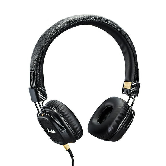 MARSHALL MAJOR II Headsets with Mic Wired Over Ear Headphones with In-Line Control Microphone with Dual 3.5 mm Audio Jack Lightweight Foldable Headset for Phone PC Laptop Mac Game
