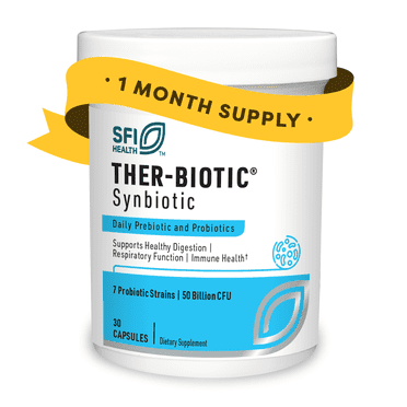 Klaire Labs Ther-Biotic Synbiotic Probiotic & a Prebiotic - Digestive Health & Immune Support∗ - Lactobacillus & Bifidobacterium Strains - Low-FODMAP Probiotic Supplement for Men & Women (30 Capsules