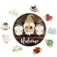 thumbnail image 1 of Bearachild Colgador de puerta con 10 accesorios de repuesto, cartel de pared colgante con estampado de bienvenida de la familia del país, patrones Kits de decoración para fiestas Bearachild HA063875-00, 1 of 6