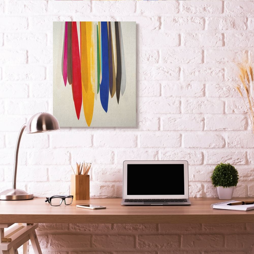 Stupell Industries Rainbow Ribbons Abstract Shape Design Canvas Wall Art by Third and Wall, 30" x 40"