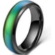 thumbnail image 1 of Anillo de humor que cambia de color sensible a la temperatura de acero inoxidable de 4 mm, 1 of 2