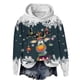 thumbnail image 1 of WILLBEST Sudadera de Mujer con Capucha, Estilo Casual, con Estampado Navideño de Ciervos con Cabeza Grande y Copos de Nieve Cuello Redondo, Manga Larga y Diseño Ligero Mediana, 1 of 4