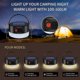 thumbnail image 3 of Camping Lights, Rechargeable Solar Camping Lamp Flashlight Multifunctional Portable Led Waterproof Round Tent Lantern For Hiking Fishing Outdoor, 3 of 5