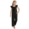 thumbnail image 3 of Diufon Combinaison Fille Manches à Volants Smockée Col Rond Pantalon Été Mignon avec Poches, 3 of 8