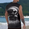 thumbnail image 5 of adaychics Skull Tank Top Men Round Neck Spooky Skull Workout Tank Tops Summer Gym Sports Vest for Daily Wear, 5 of 7