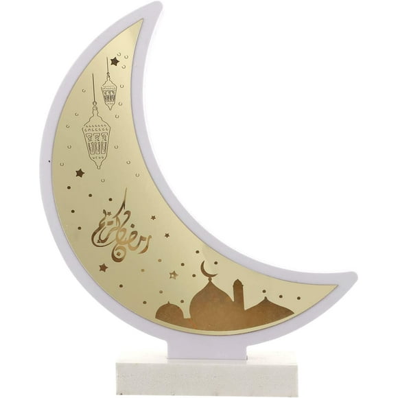 Ramadan Mubarak decorative Eid moon lamp decorations moon night lights wooden table ornaments party