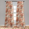 thumbnail image 4 of Ambesonne Vintage Floral Curtains, Orange White Flowers, Pair of 28"x63", Salmon Pale Tan, 4 of 5