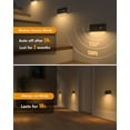 thumbnail image 3 of WILLED Stair Lights Indoor, Rechargeable Motion Sensor Night Lights, Battery Operated, Warm White, Wireless Stick on Light for Hallway Entry Stairs Bathroom Kitchen Garage Laundry, 6 Pack, 3 of 9