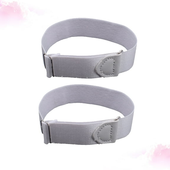 Niceauty 2Pcs Practical Shirt Stay Belt Non Adjustable Chinlon White for Formal Events