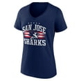 thumbnail image 2 of Women's Navy San Jose Sharks Americana Team V-Neck T-Shirt, 2 of 3