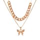 thumbnail image 1 of Collar cubano jinwen de mariposa grande punk para mujer oro, 1 of 7