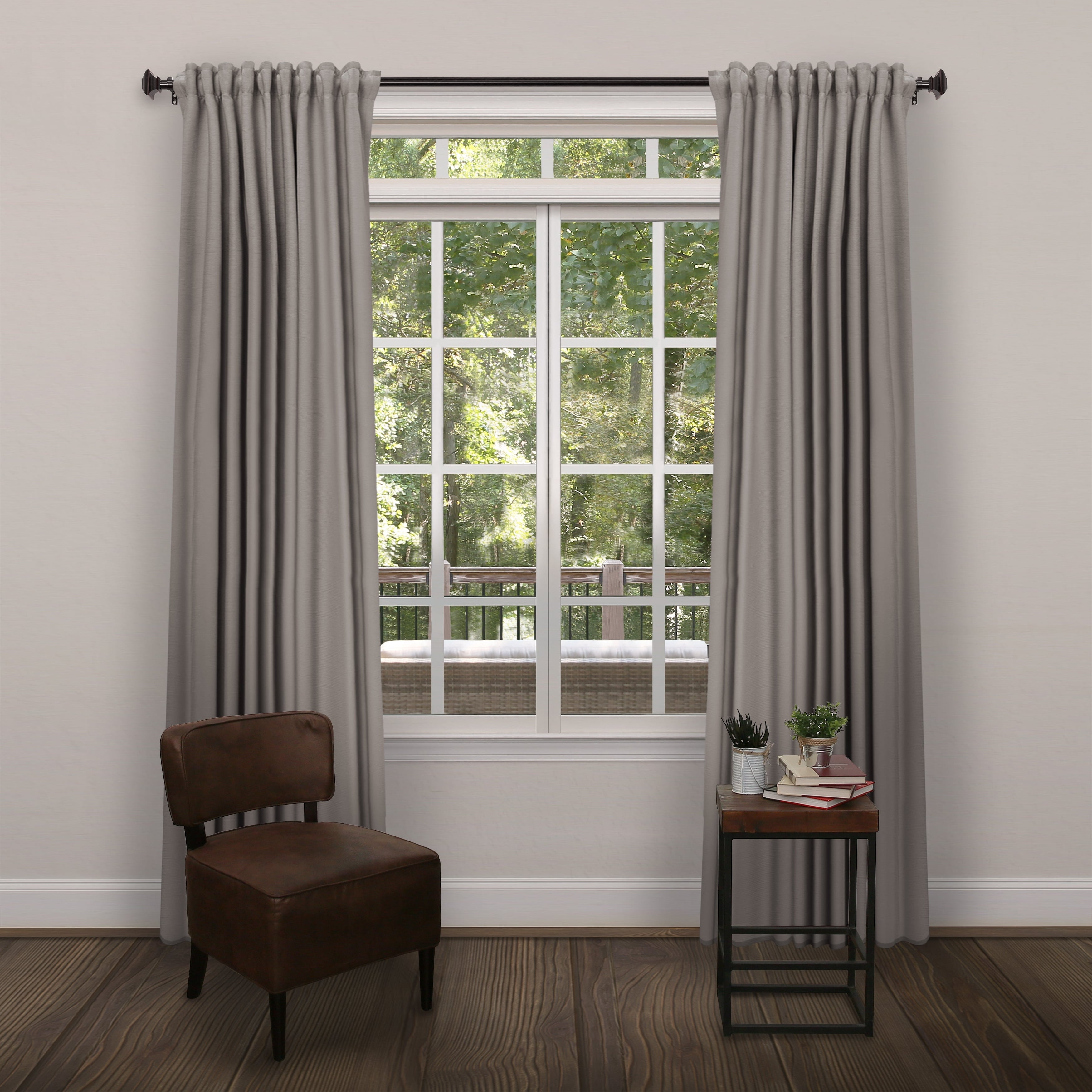1" dia. Drapery Single Curtain Rod Set with Square Finials _Oil Rubbed Bronze 36"-72" - Oil Rubbed Bronze
