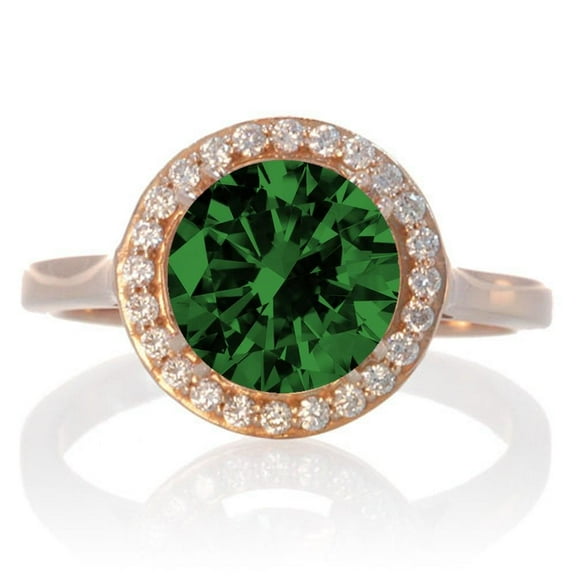 1.25 Carat 6mm Round Cut Halo Classic Moissanite Diamond And Engagement Ring on 10k Rose Gold
