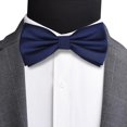 thumbnail image 2 of LAICAIW Mens Solid Color Double Fold Pre-tied Bow Tie and Pocket Square Set, 2 of 7