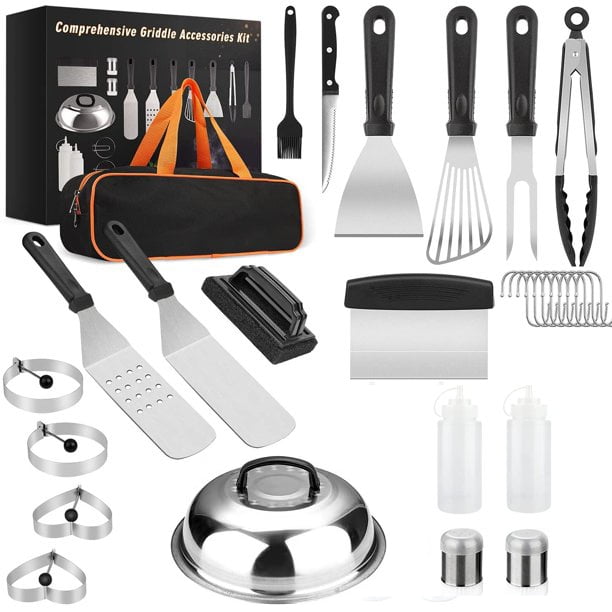 Details about   Griddle Accessories Kit Cooking Equipment Grilling BBQ Spatulas Tool Set Durable 