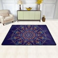 thumbnail image 2 of SKYSONIC 36x24in Purple Mandala Area Rug, Flower Non-Slip Floor Carpet for Indoor Living Dining Room Bedroom, 2 of 7
