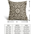 thumbnail image 5 of Dark Brown Pillow Covers 18x18 Set of 2 Brown Cream Bohemian Ethnic Carpet Boho Style Vintage Flower Print Decorative Throw Pillows Outdoor Square Cushion Cases Farmhouse Decor for Home Sofa Bed, 5 of 6
