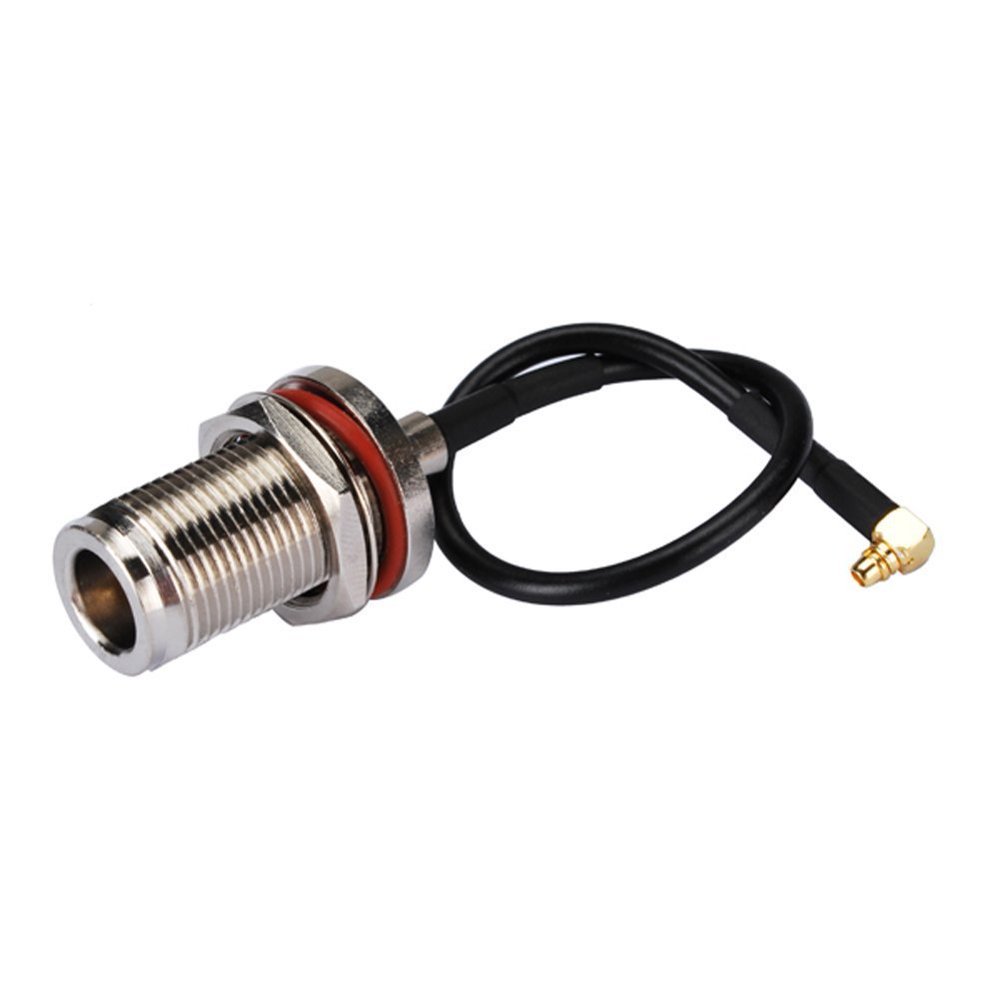 6 inch Rf Connector Mmcx Male Right Angle to N Female nut O-ring ...