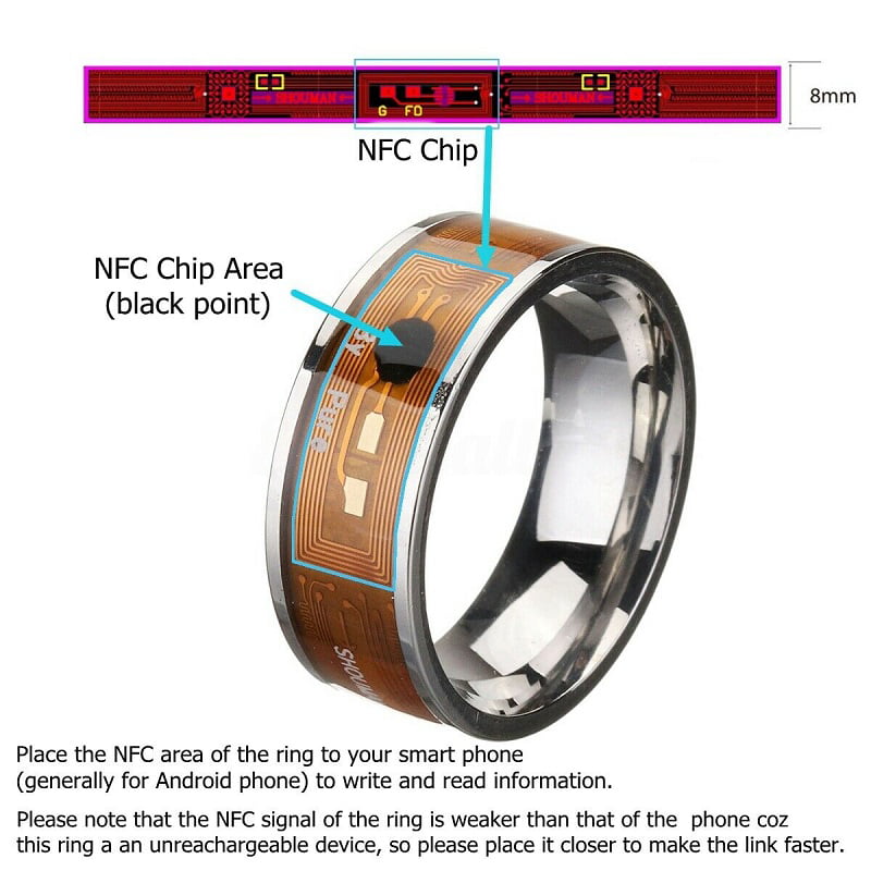 2020 New R3F Fashion NFC Smart Ring with Bluetooth Phone Accessories Magic Jewelry for Android Mens Wear Ring Men and Women,Rose Gold,No.9 