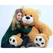 Big Plush Giant Teddy Bear Five Feet Tall Honey Brown Color Soft Smiling Big Teddybear 5 Foot Bear