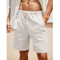 thumbnail image 3 of COOFANDY Men's Cotton Shorts Beach Elastic Waist Relaxed Fit Shorts Summer, 3 of 5