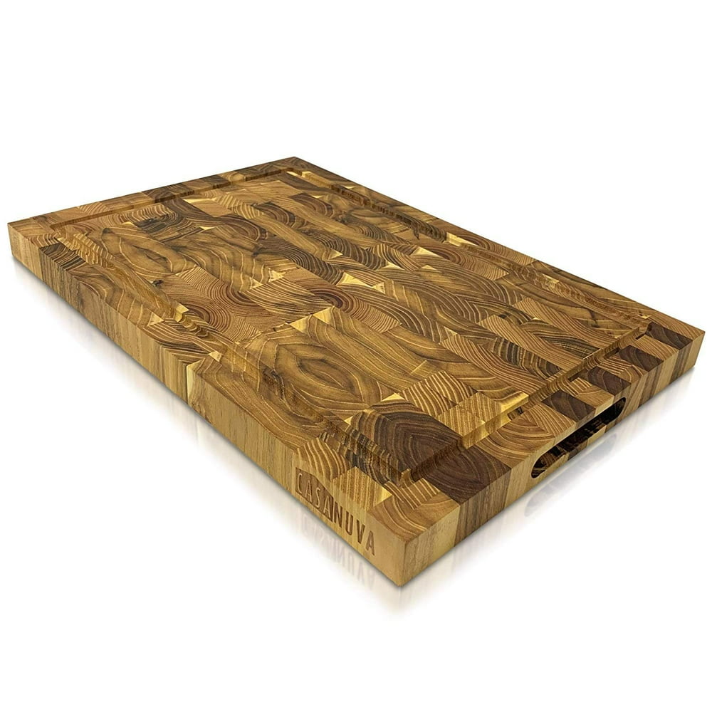 butcher block cutting board with juice groove