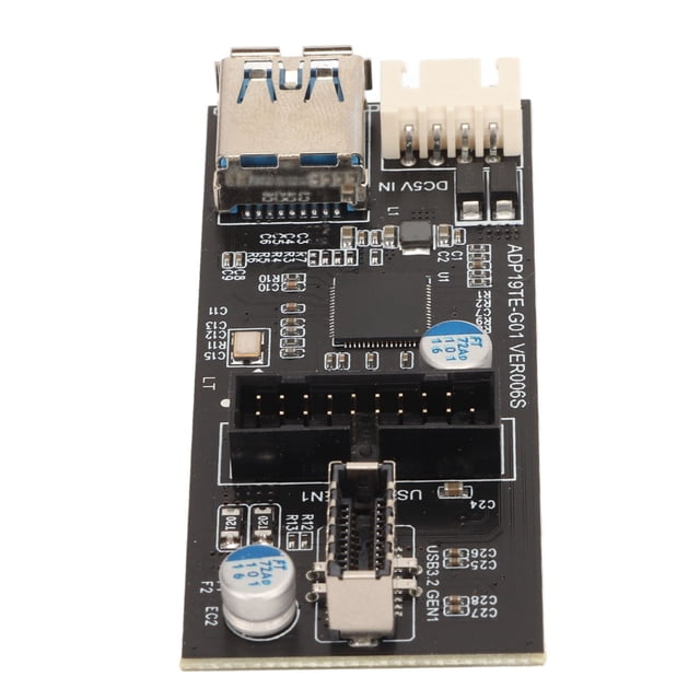Tarjeta adaptadora US Gen PIN tipo E, USB3.2 Gen1 a 19PIN Gbps Tarjeta adaptadora PIN Tarjeta de conversión PIN tipo E Diseño a prueba de futuro