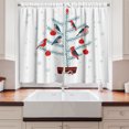 thumbnail image 2 of Ambesonne Cardinal Kitchen Curtains, Fir Tree with Birds Art, 55"x36", Scarlet Dark Sea Green, 2 of 3