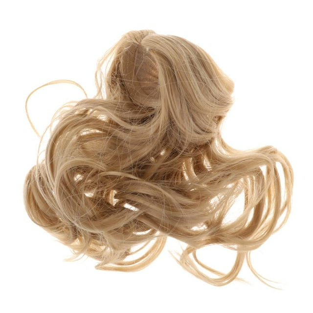 Peluca De Despedida De Centro De Cabello Ondulado Para 1/4 BJD MSD Doll DIY Accesorio Marrón claro